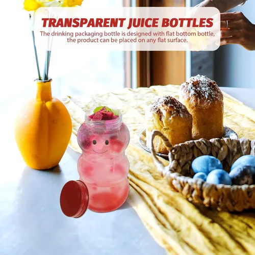 Vista 5 de Luxshiny 10 unidades de tarro de caramelo de muñeco de nieve de Navidad, botellas de jugo de plástico, botellas de leche, recipientes de cocina