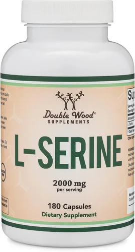 Vista 8 de Cápsulas de L-serina (probadas por terceros) – porciones de 2,000 mg utilizadas en estudio clínico, 180 unidades, 500 mg por cápsula