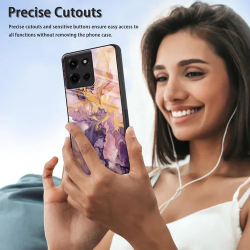 Vista 85 de Funda para Motorola Moto Edge 2022, cubierta trasera de vidrio templado con protector de pantalla, funda protectora a prueba de golpes para Motorola