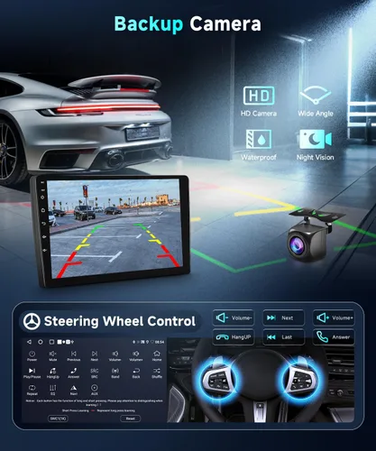Vista 5 de Estéreo de coche Android 15 para Toyota RAV4 2003 2004 2005 con CarPlay inalámbrico Android Auto podofo 9 inch Touch Screen Bluetooth Car Radio