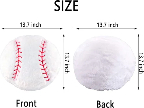 Vista 2 de Almohada de felpa de béisbol, juguete suave y esponjoso, regalo deportivo redondo duradero para decoración de habitación de niños