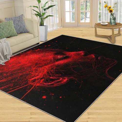 Vista 8 de Monstera Print Rugs for Bedroom, Luxury Monstera Area Rug, Tropical Plants Rugs for Living Room, Indoor Non-Slip Rug, Machine Washable Carpet for