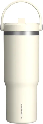 Vista 20 de Hydrapeak Nomad - Vaso de 32 onzas con asa y tapa con popote, a prueba de fugas, doble aislamiento, vaso de acero inoxidable de 32 onzas (almendra)