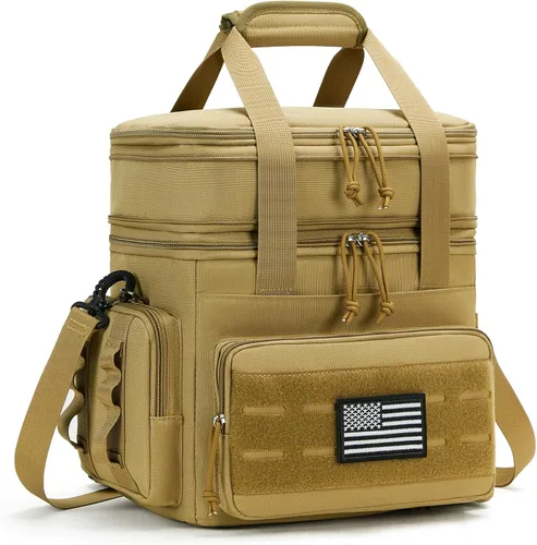 Vista 8 de holuxer Lonchera táctica y almuerzo para hombres - Bolsa grande de doble compartimento expandible con aislamiento para adultos, suave