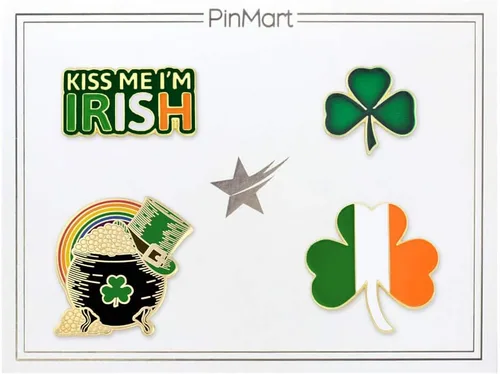 Vista 2 de PinMart Pin de solapa para el día de San Patricio, joyería para mujeres y hombres, pin de celebración de la cultura irlandesa, peltre fundido