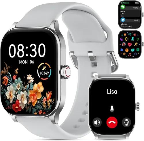 Vista 10 de Reloj inteligente para mujeres y hombres (responder/realizar llamada), relojes inteligentes con monitor de frecuencia cardíaca/SpO2/sueño/estrés
