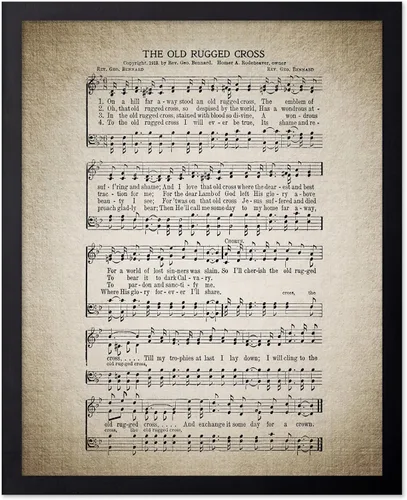 Vista 33 de Poster Master Póster de partitura de música vintage, impresión de himno retro, regalo para músico, amigo, "How Great Thou Art, himno, verso