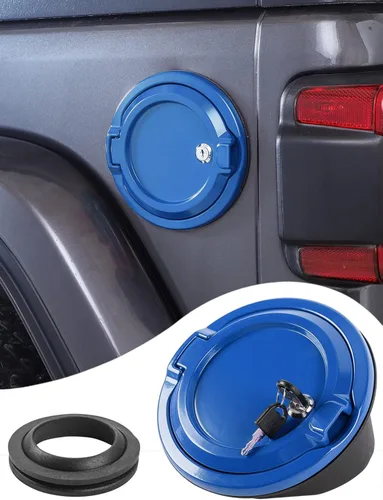 Vista 9 de Savadicar Cubierta de tapa de gas con bloqueo, puerta de tanque de combustible con cerradura compatible con Jeep Wrangler JL JLU 4XE 2018-presente