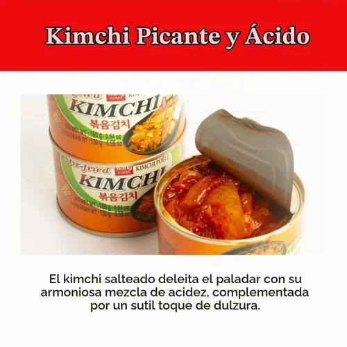 Vista 5 de Wang Kimchi coreano enlatado – Auténtico repollo de napa fermentado con Gochugaru Kimchi multiusos rico en probióticos Sabor coreano picante