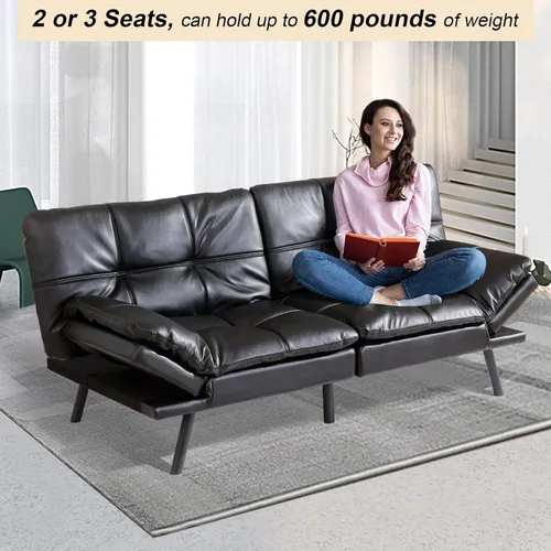 Vista 6 de Opoiar 267PU-BK Sofá cama, negro-1