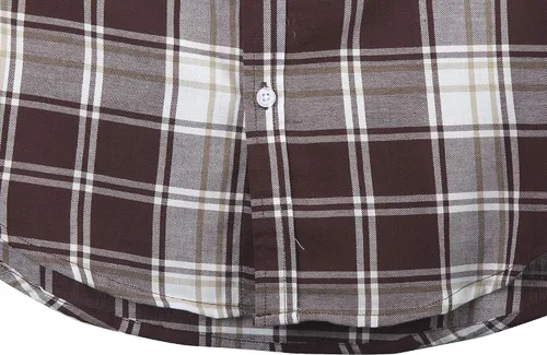 Vista 7 de Men's Button Down Plaid Short Sleeve Work Casual Western Shirt