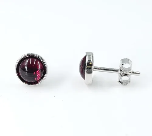 Vista 102 de Pendientes naturales de 0.236 in con chapado en oro blanco sobre plata de ley, bisel cabujón de piedras preciosas regalo de joyería para ella