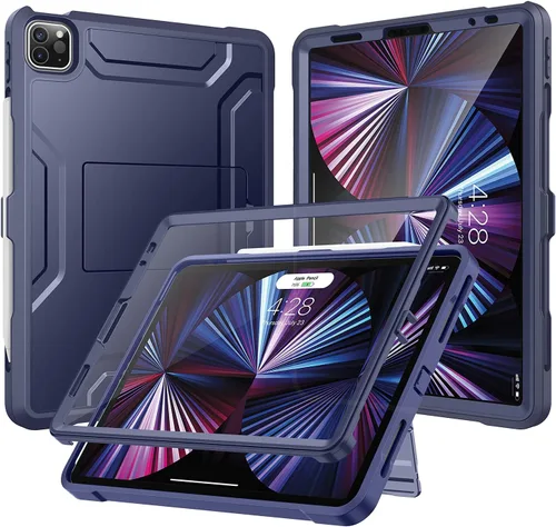 Vista 10 de Soke Funda para iPad Pro de 11 pulgadas 2022/2021/2020/2018/iPad Air de 5ª/4ª generación, protector de pantalla integrado - Compatible con carga