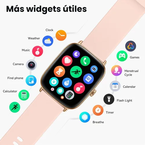 Vista 13 de ENOMIR Reloj inteligente para mujer, monitoreo de la salud del teléfono con Rosa