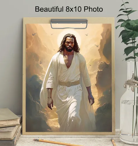 Vista 4 de Arte de pared de Jesús para afroamericanos, póster de Jesucristo, inspiración, arte de pared cristiano y decoración para mujeres negras, hombres