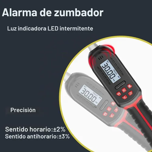 Vista 2 de VANPO Llave dinamométrica Hvac 2.2-44.2 pies/libras/3-60 N.m, boca de extremo abierto de 9×12 mm, mordaza ajustable de 38 mm, precisión ±2%
