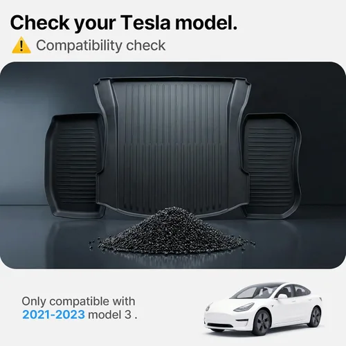 Vista 2 de Revestimientos de Carga para Todo Clima para Tesla Model 3 Alfombrillas de Maletero, Alfombrillas Protectoras de Bandeja de Maletero Delantero