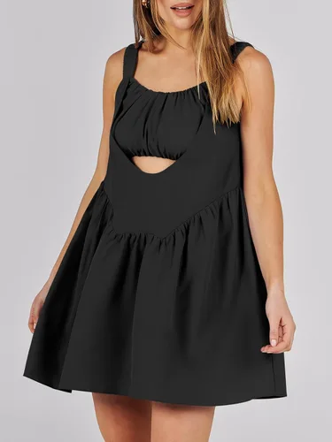 Vista 2 de ANRABESS Vestido corto de verano sin mangas para mujer, brasier integrado y pantalones cortos, casual, para entrenamiento, atletismo, tenis