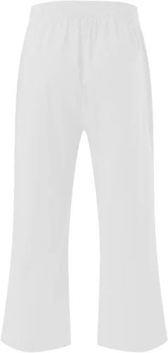Vista 5 de Ceboyel Pantalones capri para mujer para verano, cintura elástica, pantalones de yoga, con cordón, pantalones de lino, pantalones de entrenamiento