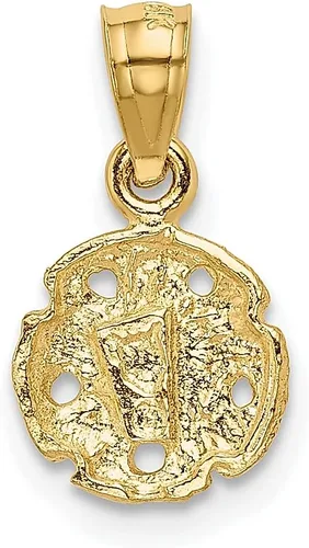 Vista 3 de Collar con dije de estrella de mar de oro amarillo de 14 quilates con diseño de estrella de mar y dólar de arena y conchas de mar, joyería fina