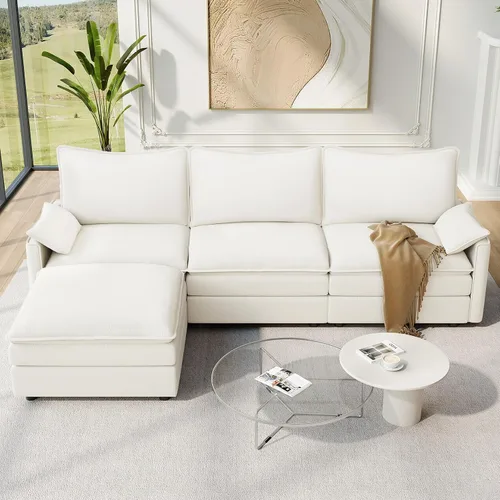 Vista 41 de Vesgantti Sofá modular de 108 pulgadas, cómodo sofá de nube con asiento profundo otomano movible, sofá modular en forma de L, sofás seccionales