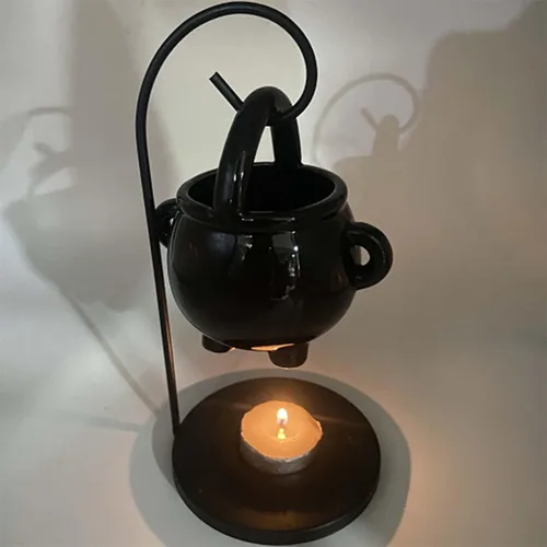 Vista 4 de Quemador de aceite esencial, quemador de cera derretida, quemador de aceite de caldero colgante, quemador de aroma de aromaterapia, difusor