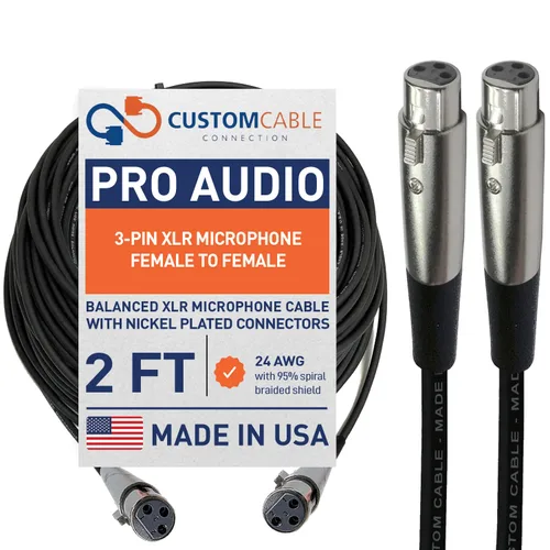 Vista 55 de Custom Cable Connection 25 pies XLR hembra a hembra 3 Pin Economy Cable