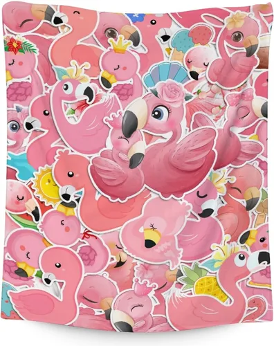 Vista 10 de Manta de flamenco de regalo, 30 x 40 pulgadas, bonita manta para mujeres y niñas, mantas negras suaves y peludas para sofá y oficina