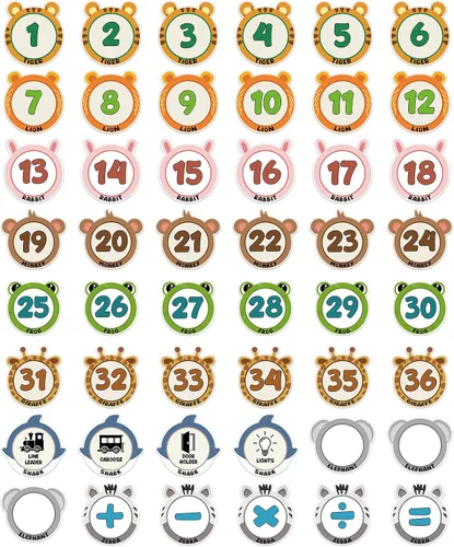 Vista 8 de FLYAB 36 puntos de línea para piso de aula, calcomanías de números de 4 pulgadas para el aula número 1-30, puntos adhesivos para regreso a