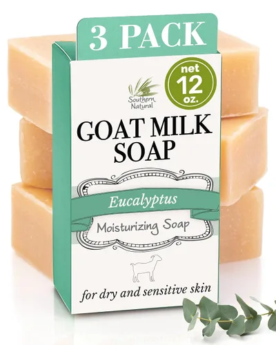 Vista 12 de Southern Natural Barra de jabón de carbón activado (paquete de 3) jabón facial y corporal para pieles sensibles con lodo del mar muerto, leche