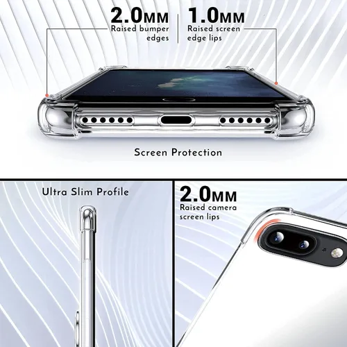 Vista 6 de Shields Up Funda diseñada para iPhone 8 Plus/iPhone 7 Plus, funda minimalista con tarjetero [3 tarjetas] y soporte de anillo, funda protectora