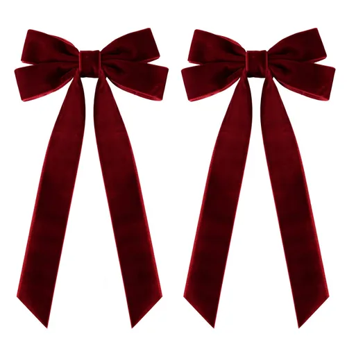 Vista 10 de 2 piezas de broches de cinta de terciopelo con lazos de pelo marrones, broches grandes de cocodrilo de otoño, accesorios para el cabello