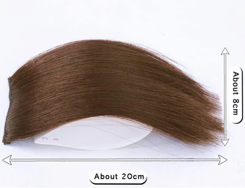 Vista 3 de Extensión de cabello sintético sin costuras con clip para cabello fino para mujeres, 7.9 in, marrón claro