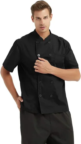 Vista 4 de TOPTIE - Chaqueta de chef de manga corta unisex