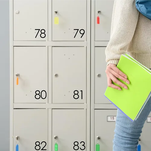 Vista 4 de Zonon 88 piezas de 8 hojas de calcomanías de números para buzón de correo de regreso a clases, autoadhesivas, impermeables, números de vinilo