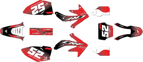 Vista 3 de Kit de gráficos Kalair GFX para Honda CRF 450R (2005-2007) Serie Ominous Cian 09 Mil - Kit de calcomanías y adhesivos de gráficos personalizados