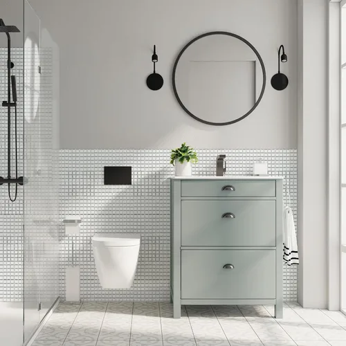 Vista 7 de 5 hojas de azulejos de mosaico de espejo plano cuadrado plateado para salpicaduras de cocina y pared de baño