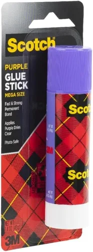 Vista 4 de Scotch Mega Pegamento en barra púrpura, 1.4 onzas, libre de ácidos y no tóxico (6108-MEGA)