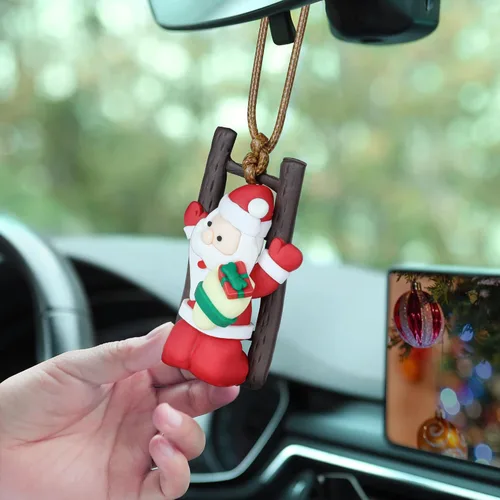 Vista 4 de Adorno colgante de pato oscilante de Navidad, accesorios para colgar en el automóvil, estética interior, decoración de habitación fresca, adorno