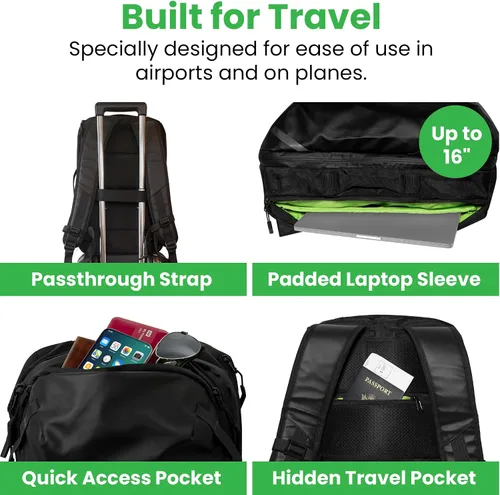 Vista 19 de COR Surf Mochila de viaje de mano Island Hopper 2.0 Mochila ultraligera aprobada para artículos personales 28L Negro Edición impermeable