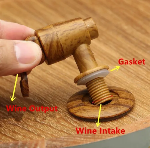 Vista 7 de Barriles grandes de roble envejecido, dispensador de barril de whisky, cubo de vino, sin fugas, para almacenamiento de vino, licores y whisky