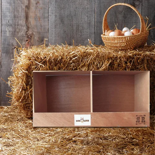 Vista 4 de Rugged Ranch Cubículo dúplex de 24 x 12 x 12 pulgadas con doble compartimento para gallinas de 2 a 4 gallinas, accesorio de madera