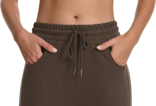 Vista 6 de Auriviz Pantalones deportivos para mujer con cordón de cintura alta y pierna ancha, holgados, casuales, con bolsillos