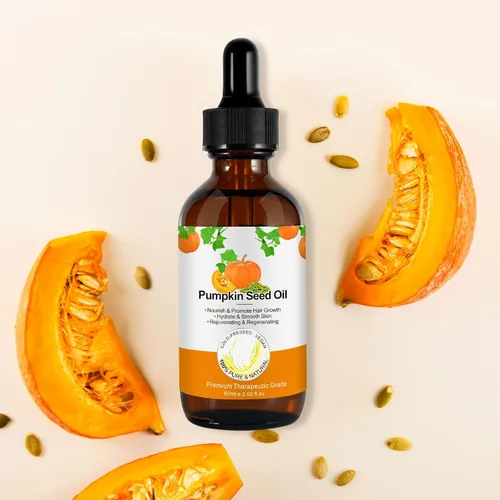 Vista 7 de Aceite de semilla de calabaza para el crecimiento del cabello, puro y natural, prensado en frío, hidratante y reparador de cabello seco y dañado