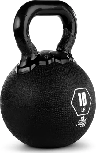 Vista 2 de Champion Sports Rhino - Pesas rusas de goma, color negro, equipo de entrenamiento de fuerza de primera calidad, varios pesos