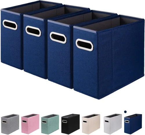 Vista 10 de Paquete de 2 organizadores de archivos tamaño carta, organizador de carpetas de archivos, caja de almacenamiento de tela, organizador de papel