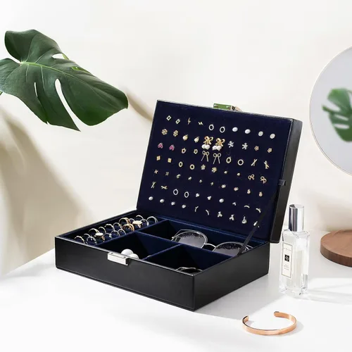 Vista 5 de ProCase Joyero organizador para mujeres y niñas, caja de joyería mejorada con 8 bolsas adicionales libres de deslustre, contenedor de almacenamiento