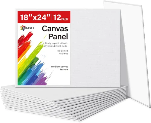 Vista 11 de Simetufy Paquete de 12 Tableros de Lienzo Pequeños para Pintura de 4 x 6 pulgadas - Paneles de Mini Lienzo de 100% Algodón sin Ácidos Imprimados