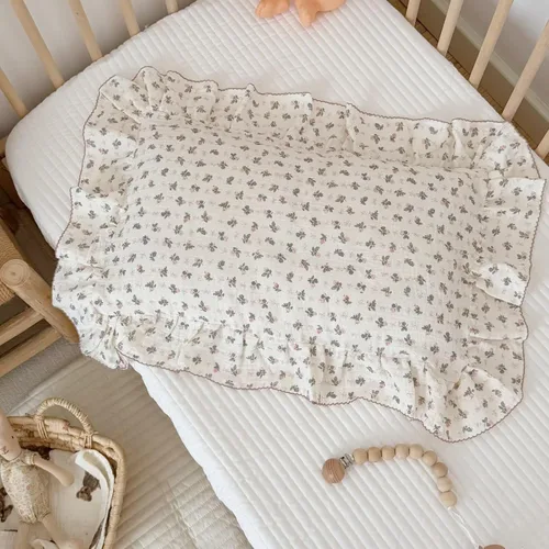 Vista 11 de BuLuTu Funda de almohada de muselina de algodón para niños pequeños con bonito patrón de flores de azalea, súper suave, funda de almohada para cuna