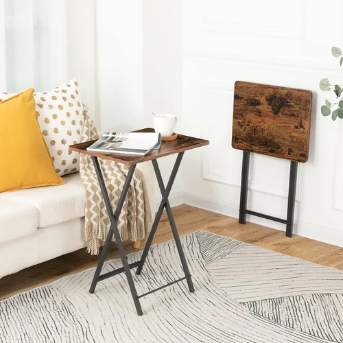 Vista 4 de HOOBRO Mesa plegable para TV, bandeja de TV, mesa de aperitivos
